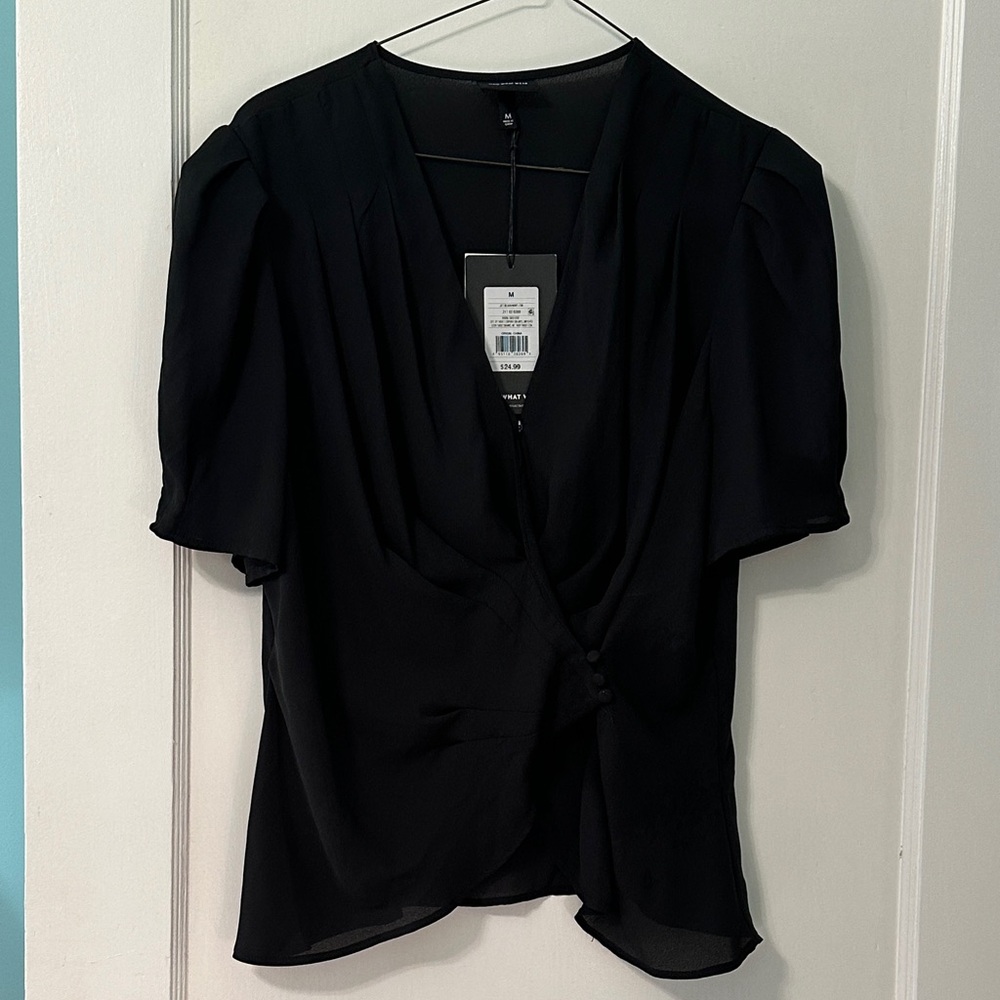 Who What Wear Elegant Black Women's Top Medium